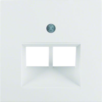 BERKER S.1/B.3/B.7 Płytka czołowa do gniazda przyłączeniowego UAE podwójna komp./tel. biały 14091909 HAGER (14091909)