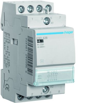 Stycznik modułowy 24V AC 4R 25A AC-7A B ESD426 HAGER (ESD426)