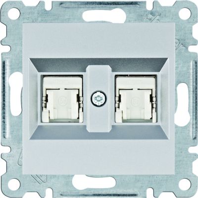 lumina Gniazdo komputerowe podwójne RJ45 kat.5e FTP, srebrny (WL2142)