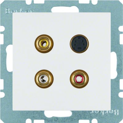 BERKER B.X/S.1 Gniazdo 3xCinch / S-Video biały 3315328989 HAGER (3315328989)