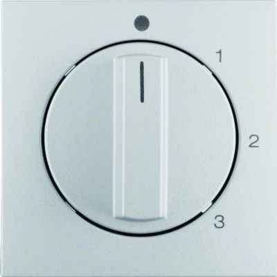 B.Kwadrat/B.7 Płytka czołowa z pokrętłem do łącznika 3-poz z pozycją  0  alu mat (1096140400)