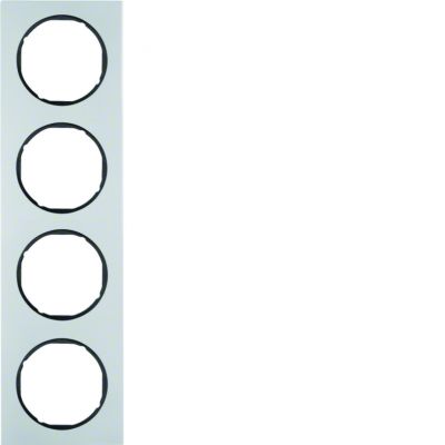 BERKER R.3 Ramka poczwórna aluminium/czarny 10142284 HAGER (10142284)