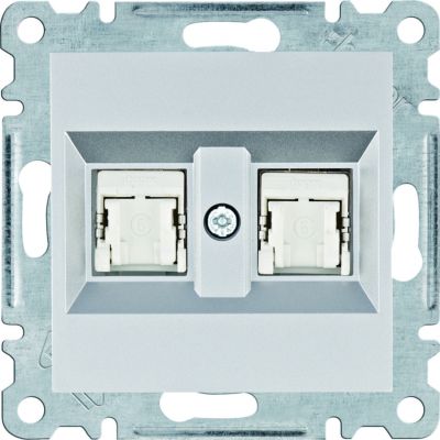 lumina Gniazdo komputerowe podwójne RJ45 kat.6 FTP, srebrny (WL2182)