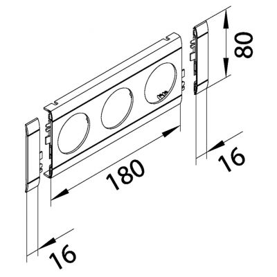 tehalit.WA Maskownica potrójna ABS bezhalogenowy jasnoszary GB080307035 HAGER (GB080307035)