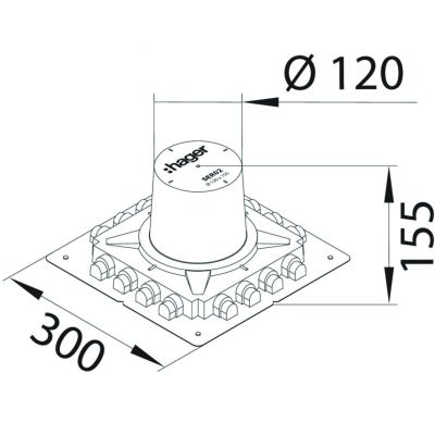tehalit.VE-EE System szalunkowy do p.instalacyjnej R02 wys 155mm tworzywo czarny (SER02)
