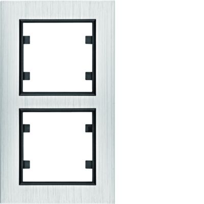 lumina passion Ramka podwójna pionowa aluminium srebrne WL9122 HAGER (WL9122)