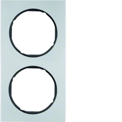BERKER R.3 Ramka podwójna aluminium/czarny 10122284 HAGER (10122284)