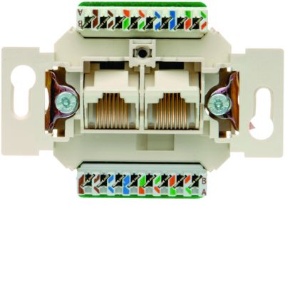 BERKER one.platform Mechanizm gniazda komputerowego UAE podwójna (RJ11 RJ12 RJ45) kat. 5e 534576 HAGER (534576)