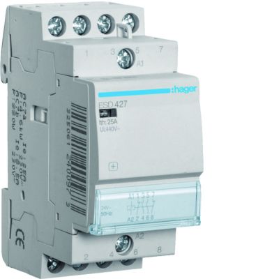 Stycznik modułowy 24V AC 2Z+2R 25A AC-7A B ESD427 HAGER (ESD427)