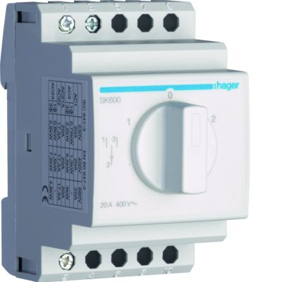 Przełącznik obrotowy 1P I-O-II 20A 400V SK600 HAGER (SK600)