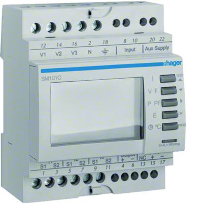 agardio.measure Miernik wielofunkcyjny modułowy TrueRMS RS485/Modbus SM101C HAGER (SM101C)