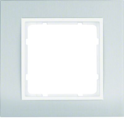 BERKER B.3 Ramka pojedyncza aluminium/biała 10113904 HAGER (10113904)