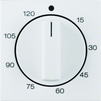 BERKER B.X/S.1 Płytka czołowa z pokrętłem Regulator do mechanizm łącz. czas. 120 min biały 16338989 HAGER (16338989)