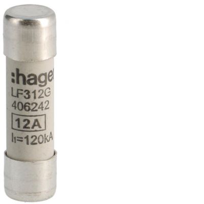 Wkładka bezpiecznikowa cylindryczna CH-10 10x38mm gG 12A 500VAC LF312G HAGER (LF312G)