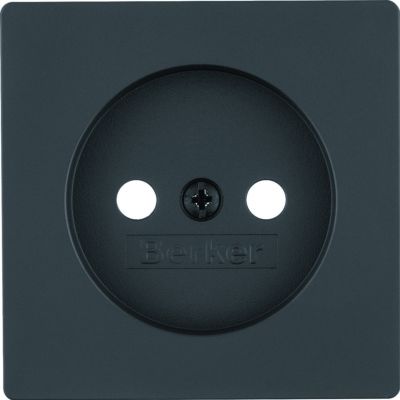 BERKER Q.x Płytka czołowa do gniazda bez uziemienia antracyt aksamit 3967036086 HAGER (3967036086)