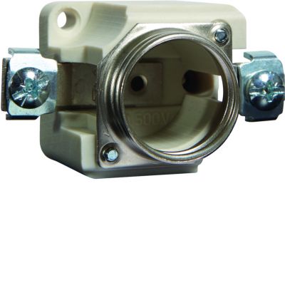 Gniazdo bezp. ceram. DII E27 1P 25A 500V TS35 zac.pałąk. 10mm2 LE27K-SS HAGER (LE27K-SS)