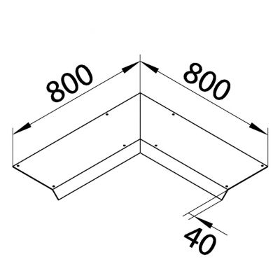 tehalit.AK Pokrywa kanału napodł Kąt wew 1-str skos dł. 800mm 150x40mm stal AKBI1500401 HAGER (AKBI1500401)