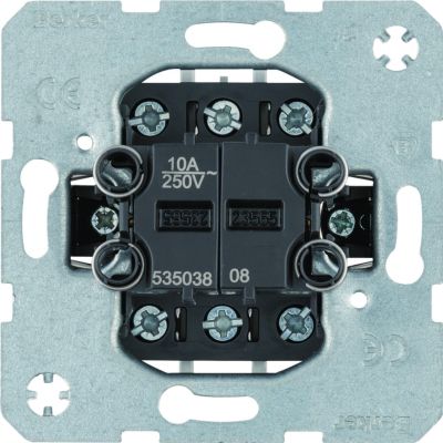 BERKER one.platform Łącznik 2-klawiszowy przyciskowy 2 x zestyk zmienny z oddzielne zaciski wejściowe 53503808 HAGER (53503808)