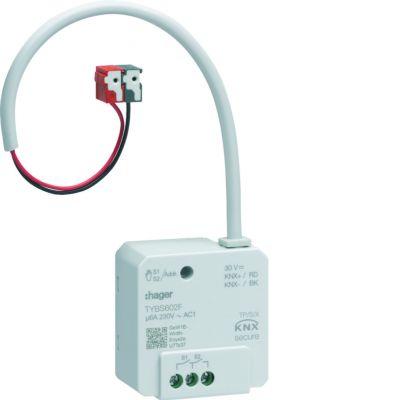 KNX e/s secure Sterownik załączający/żaluzjowy 2-/1-krotny, podtynkowy, 6 A (TYBS602F)