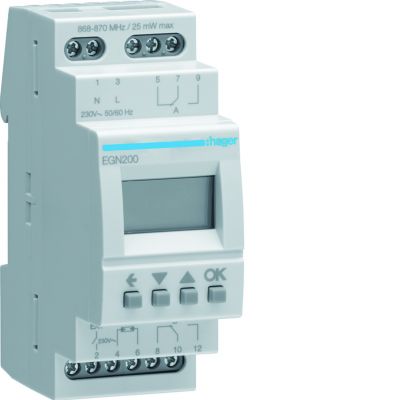 Wielofunkcyjny zegar cyfrowy z Bluetooth, 16A, 2-krotny (EGN200)