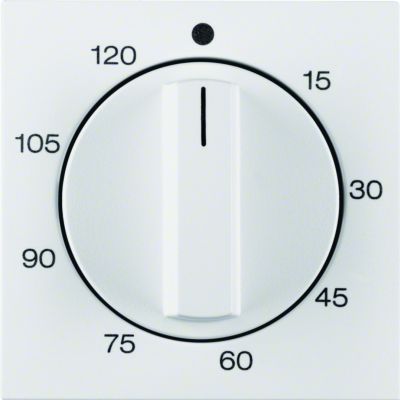 BERKER Q.x Płytka czołowa z pokrętłem Regulator do łącznika czasowego 0-120 min aluminium aksamit 16336084 16331909 HAGER (16331909)
