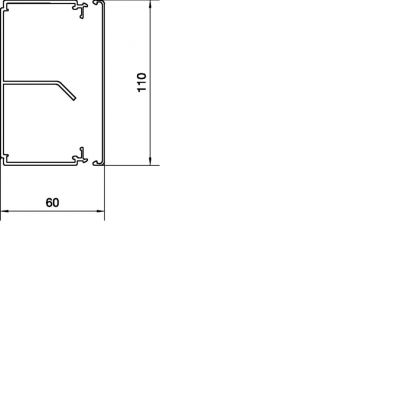 tehalit.LF Kanał elektroinstalacyjny PVC 60x110mm z przegrodą, jasnoszary (LF6011107035)