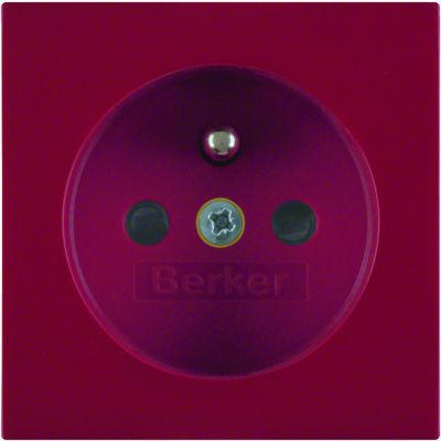 BERKER B.X/S.1 Płytka czołowa z przysłonami styków do gniazda z uziemieniem czerwony 3965768962 HAGER (3965768962)