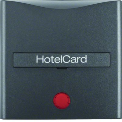 BERKER B.X Nasadka z nadrukiem i czerwoną soczewką do łącznika na kartę hotelową antracyt 16401606 HAGER (16401606)
