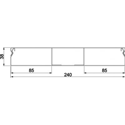 tehalit.UK Kanał do wylewki podłogowej 3-komorowy 240X38mm stal UK240383 HAGER (UK240383)