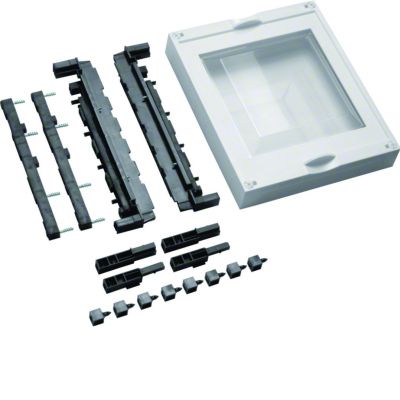 univers N Blok dla szyn zbiorczych poziomych 60mm 1xNH00 z przez. szybą 300x250mm UE21E4 HAGER (UE21E4)
