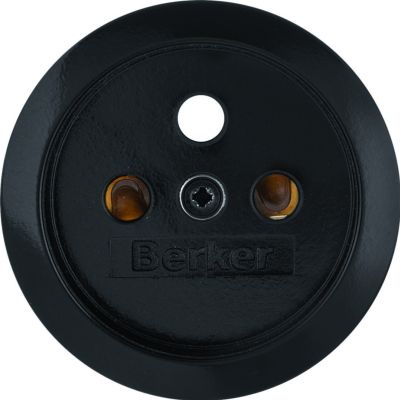 BERKER 1930/Glas Płytka czołowa do gniazda z uziemieniem czarna 39657901 HAGER (39657901)