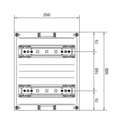 univers N Blok dla aparatów modułowych montowanych poziomo 2x12M 300x250mm UD21B1 HAGER (UD21B1)