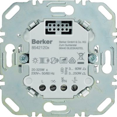 BERKER one.platform Uniwersalny ściemniacz przyciskowy pojedynczy mechanizm 85421200 HAGER (85421200)