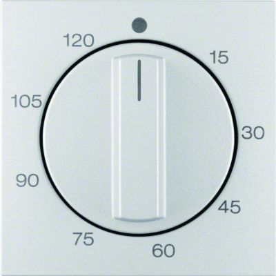 BERKER B.Kwadrat/B.7 Płytka czołowa z pokrętłem Regulator mechanizm łącz. czas. 120 min aluminium mat lakierowana 16331404 HAGER (16331404)