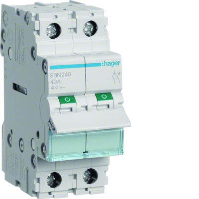 Modułowy rozłącznik izolacyjny 2P 40A 400VAC SBN240 HAGER (SBN240)