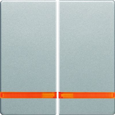 BERKER Q.x Klawisze z pomarańczową soczewką do łącznika 2-klawiszowego aluminium aksamit lakierowana 16276084 HAGER (16276084)