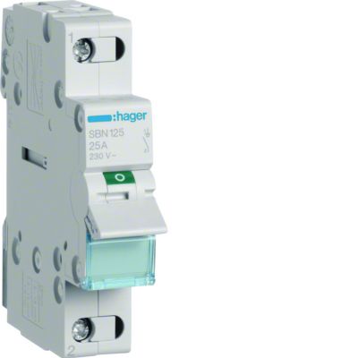 Modułowy rozłącznik izolacyjny 1P 25A 230VAC SBN125 HAGER (SBN125)
