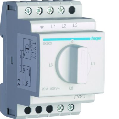 Przełącznik amperomierza 4-pozycyjny 400V 20A SK603 HAGER (SK603)