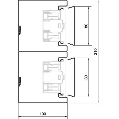 tehalit.BRS Podstawa 100x210mm 2 komory stal ocynk BRS1002101DVERZ HAGER (BRS1002101DVERZ)