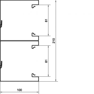 tehalit.BRS Podstawa 100x210mm 2 komory stal ocynk BRS1002101DVERZ HAGER (BRS1002101DVERZ)
