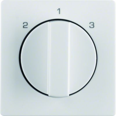 BERKER Q.x Płytka czołowa z pokrętłem do łącznika trójpozycyjnego bez pozycji 0 biały aksamit 1084608900 HAGER (1084608900)