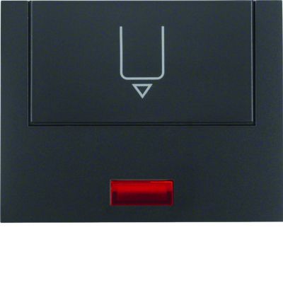 BERKER K.1 Nasadka z nadrukiem i czerwoną soczewką do łącznika na kartę hotelową antracyt mat lakierowana 16417106 HAGER (16417106)