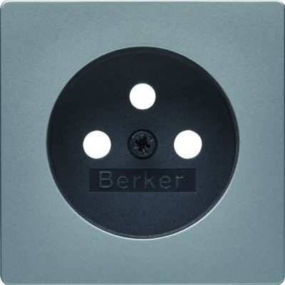 BERKER Q.x Płytka czołowa do gniazda z uziemieniem aluminium aksamit lakierowana 3965766074 HAGER (3965766074)