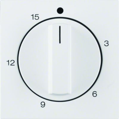 BERKER R.x Płytka czołowa z pokrętłem Regulator do łącznika czasowego 0-15 min biały połysk 16322089 16321909 HAGER (16321909)
