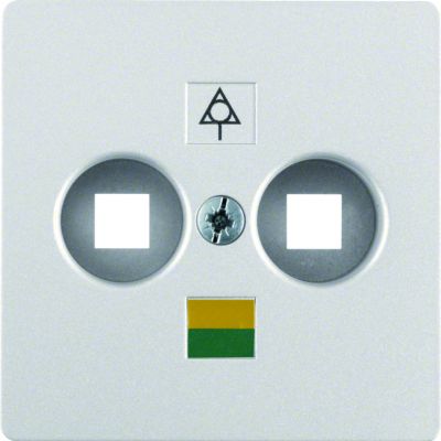 BERKER B.Kwadrat/B.7 Płytka czołowa gniazda wyrównania potencjału podwójnego aluminium 14031404 HAGER (14031404)