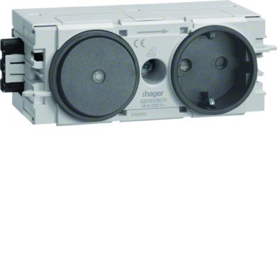tehalit.WA Gniazdo SCHUKO z przełącz. WAGO C-profil antracyt GS11009011 HAGER (GS11009011)