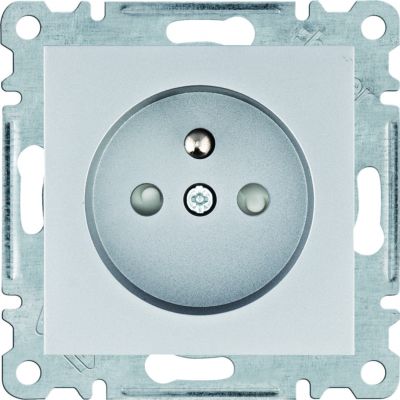 lumina Gniazdo z uziemieniem i przesłoną styków srebrny WL1042 HAGER (WL1042)