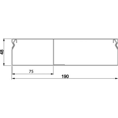 tehalit.UK Kanał do wylewki podłogowej 2-komorowy 190X48mm stal UK190482 HAGER (UK190482)
