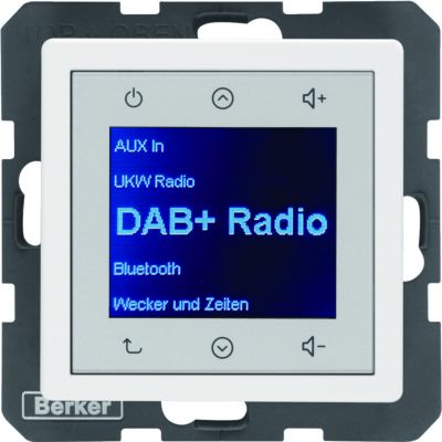 Berker Q.1/Q.3/Q.7 Q.x Radio Touch podtynkowe DAB+ Bluetooth biały aksamit 30846089 HAGER (30846089)