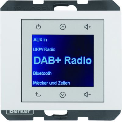 Berker K.1 Radio Touch podtynkowe DAB+ Bluetooth biały połysk 30847009 HAGER (30847009)